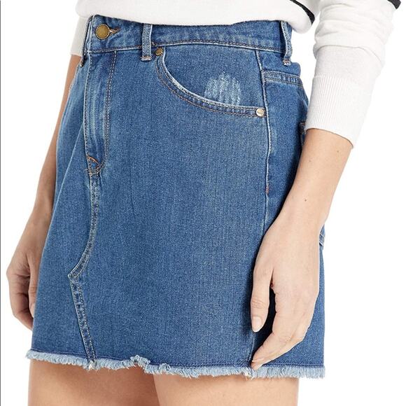 Roxy Icon Raw Edge Denim Skirt XS - Picture 2 of 4